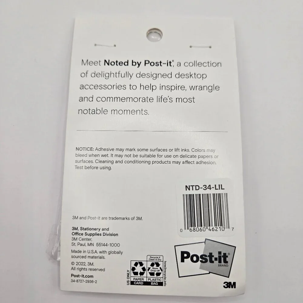 Post-it Noted Habit Tracker Sticky Notes Lilac 2.9 x 4 Inch 100 Sheets 1 Pack